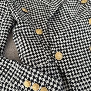 Steve Madden Houndstooth Blazer, black and white